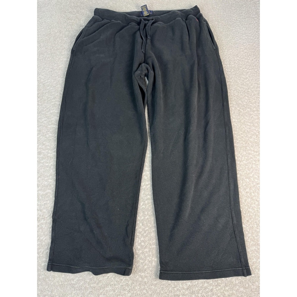 Polo Ralph Lauren Pants Mens XL Black Waffle Knit Cotton Pajama Sleepwear Lounge